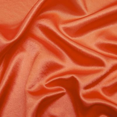 Поли креп-сатин 18-1445, 120 гр/м2, шир.150см, цвет оранжевый - купить в Волгодонске. Цена 155.57 руб.