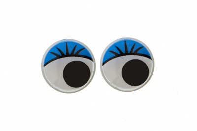 Глазки для игрушек, круглые, с бегающими зрачками, 12 мм/упак.50+/-2 шт, цв. -синий - купить в Волгодонске. Цена: 95.04 руб.
