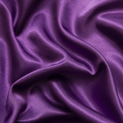 Поли креп-сатин 19-3536, 125 (+/-5) гр/м2, шир.150см, цвет фиолетовый - купить в Волгодонске. Цена 155.57 руб.