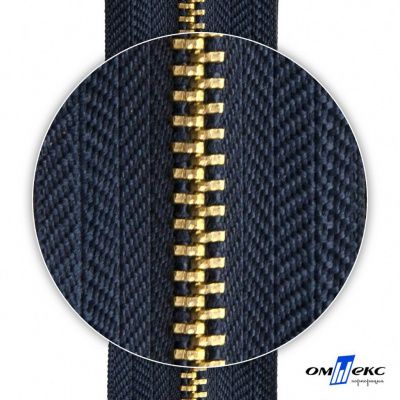 Молнии джинсовые металл т-4, 18 см латунь (YG), цв.- джинсовый синий (560) - купить в Волгодонске. Цена: 21.57 руб.