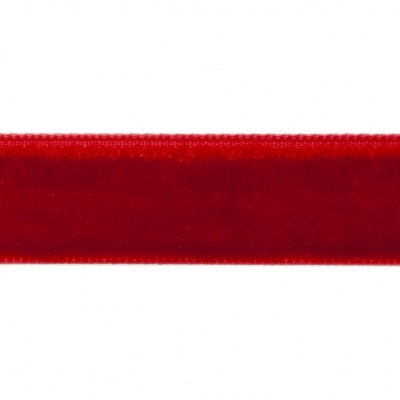 Лента бархатная нейлон, шир.12 мм, (упак. 45,7м), цв.45-красный - купить в Волгодонске. Цена: 392 руб.