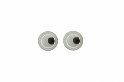 Глазки для игрушек, круглые, с бегающими зрачками, 3 мм/упак.100+/-5 шт, цв. -черно-белые - купить в Волгодонске. Цена: 25.40 руб.