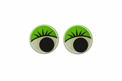 Глазки для игрушек, круглые, с бегающими зрачками, 10 мм/упак.50+/-2 шт, цв. -зеленый - купить в Волгодонске. Цена: 71.20 руб.