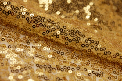 Сетка с пайетками №6, 188 гр/м2, шир.130см, цвет золото - купить в Волгодонске. Цена 371.02 руб.