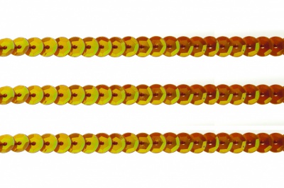 Пайетки "ОмТекс" на нитях, CREAM, 6 мм С / упак.73+/-1м, цв. 88 - оранжевый - купить в Волгодонске. Цена: 300.55 руб.