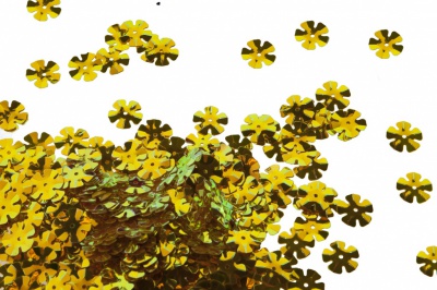 Пайетки "ОмТекс" россыпью,DOUBLE SIDED GOLD,цветок 14 мм/упак.50 гр, цв. 0460-золото - купить в Волгодонске. Цена: 80.12 руб.