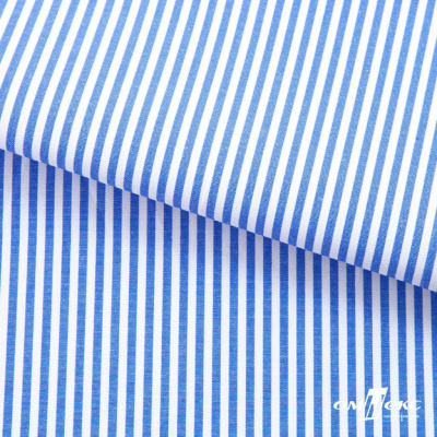 Ткань сорочечная Полоска Кенди, 115 г/м2, 58% пэ,42% хл, шир.150 см, цв.3-синий, (арт.110) - купить в Волгодонске. Цена 306.69 руб.