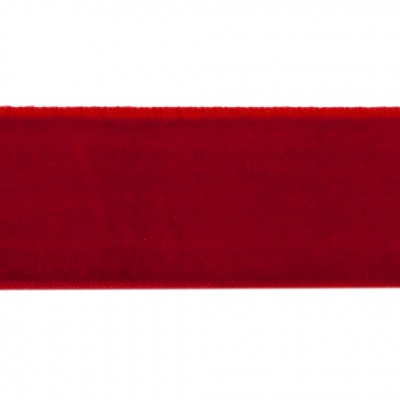Лента бархатная нейлон, шир.25 мм, (упак. 45,7м), цв.45-красный - купить в Волгодонске. Цена: 981.09 руб.