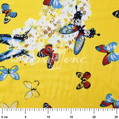 Плательная ткань "Софи" 7.2, 75 гр/м2, шир.150 см, принт бабочки - купить в Волгодонске. Цена 243.96 руб.