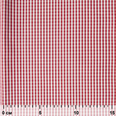 Ткань сорочечная Клетка Виши, 115 г/м2, 58% пэ,42% хл, шир.150 см, цв.5-красный, (арт.111) - купить в Волгодонске. Цена 306.69 руб.
