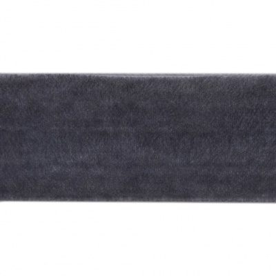 Лента бархатная нейлон, шир.25 мм, (упак. 45,7м), цв.189-т.серый - купить в Волгодонске. Цена: 981.09 руб.