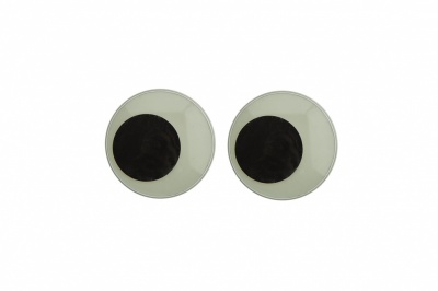Глазки для игрушек, круглые, с бегающими зрачками, 18 мм/упак.20+/-2 шт, цв. -черно-белые - купить в Волгодонске. Цена: 25.40 руб.