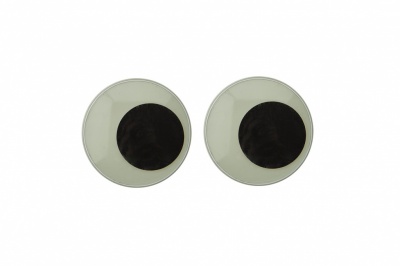 Глазки для игрушек, круглые, с бегающими зрачками, 24 мм/упак.50+/-2 шт, цв. -черно-белые - купить в Волгодонске. Цена: 60.32 руб.