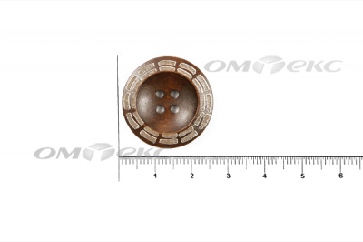 Пуговица деревянная круглая №53 (25мм) - купить в Волгодонске. Цена: 3.68 руб.