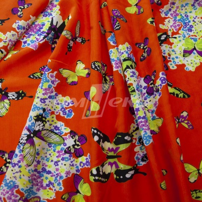 Плательная ткань "Софи" 7.1, 75 гр/м2, шир.150 см, принт бабочки - купить в Волгодонске. Цена 241.49 руб.