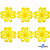 Кружево гипюр "Ромашка" 0575-1169, шир. 25 мм/уп.13,7 м, цвет 8208-жёлтый - купить в Волгодонске. Цена: 289.76 руб.
