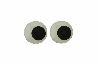 Глазки для игрушек, круглые, с бегающими зрачками, 15 мм/упак.50+/-2 шт, цв. -черно-белые - купить в Волгодонске. Цена: 46.92 руб.
