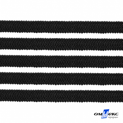 Лента эластичная вязанная (резинка) 4 мм (200+/-1 м) 400 гр/м2 черная бобина "ОМТЕКС" - купить в Волгодонске. Цена: 1.78 руб.