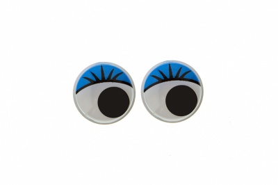 Глазки для игрушек, круглые, с бегающими зрачками, 8 мм/упак.50+/-2 шт, цв. -синий - купить в Волгодонске. Цена: 59.05 руб.