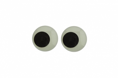 Глазки для игрушек, круглые, с ресничками, 10 мм/упак.50+/-2 шт, цв. -черно-белые - купить в Волгодонске. Цена: 21.24 руб.