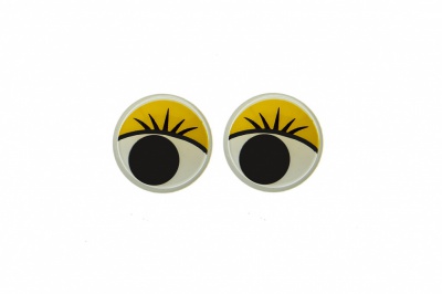 Глазки для игрушек, круглые, с бегающими зрачками, 8 мм/упак.50+/-2 шт, цв. -желтый - купить в Волгодонске. Цена: 59.05 руб.