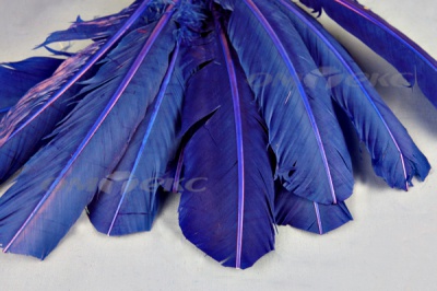 Декоративный Пучок из перьев, перо 23см/синий - купить в Волгодонске. Цена: 12.34 руб.