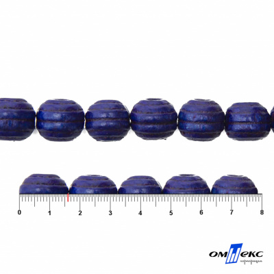 0309-Бусины деревянные "ОмТекс", 16 мм, упак.50+/-3шт, цв.006-синий - купить в Волгодонске. Цена: 62.22 руб.