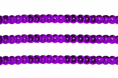 Пайетки "ОмТекс" на нитях, SILVER-BASE, 6 мм С / упак.73+/-1м, цв. 12 - фиолет - купить в Волгодонске. Цена: 300.55 руб.